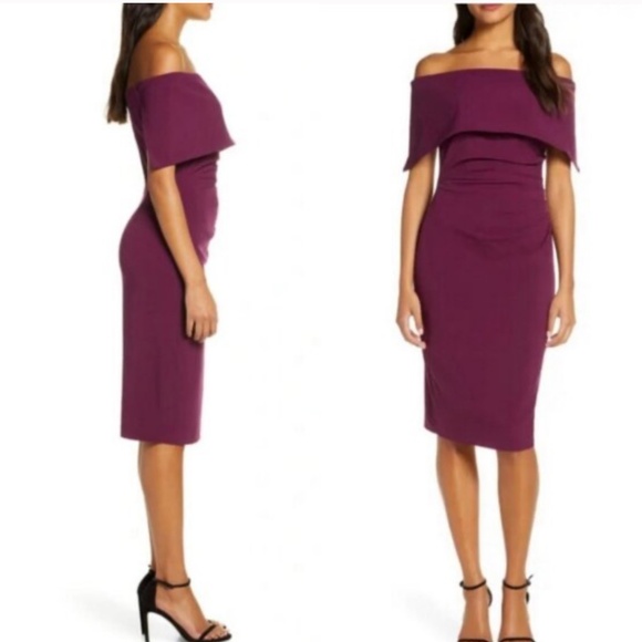 VINCE CAMUTO Off Shoulder Sheath Dress - Picture 1 of 5